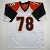 Autographed/Signed Anthony Munoz Cincinnati White Football Jersey Beckett BAS COA by Hall of Fame Sports Memorabilia