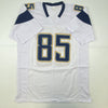 Autographed/Signed Antonio Gates Los Angeles LA White Football Jersey Beckett BAS COA