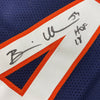 Autographed/Signed Brian Urlacher HOF 18 Chicago Blue Football Jersey Beckett BAS COA