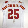 Autographed/Signed Jamaal Charles Kansas City White Football Jersey JSA COA by Hall of Fame Sports Memorabilia