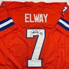 Autographed/Signed John Elway Denver Orange Retro Football Jersey JSA COA