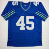 Autographed/Signed Kenny Easley HOF 17 Seattle Blue Football Jersey JSA COA