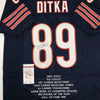Autographed/Signed Mike Ditka Chicago Blue Stat Football Jersey JSA COA by Hall of Fame Sports Memorabilia