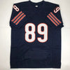 Autographed/Signed Mike Ditka Chicago Blue Stat Football Jersey JSA COA by Hall of Fame Sports Memorabilia