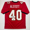 Autographed/Signed Mike Alstott Tampa Bay Red Football Jersey Beckett BAS COA by Hall of Fame Sports Memorabilia