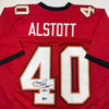 Autographed/Signed Mike Alstott Tampa Bay Red Football Jersey Beckett BAS COA by Hall of Fame Sports Memorabilia
