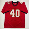Autographed/Signed Mike Alstott Tampa Bay Red Football Jersey Beckett BAS COA by Hall of Fame Sports Memorabilia
