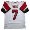 Autographed/Signed Michael Mike Vick Atlanta White Football Jersey Beckett BAS COA by Hall of Fame Sports Memorabilia