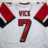 Autographed/Signed Michael Mike Vick Atlanta White Football Jersey Beckett BAS COA by Hall of Fame Sports Memorabilia