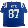 Autographed/Signed Reggie Wayne Indianapolis Blue Football Jersey JSA COA by Hall of Fame Sports Memorabilia
