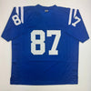 Autographed/Signed Reggie Wayne Indianapolis Blue Football Jersey JSA COA by Hall of Fame Sports Memorabilia