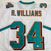 Autographed/Signed Ricky Williams Miami White Football Jersey JSA COA by Hall of Fame Sports Memorabilia