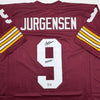 Autographed/Signed Sonny Jurgensen HOF 83 Washington Burgundy Football Jersey Beckett BAS COA by Hall of Fame Sports Memorabilia