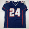 Autographed/Signed Stephon Gilmore New England Blue Football Jersey PSA/DNA COA by Hall of Fame Sports Memorabilia