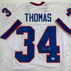 Autographed/Signed Thurman Thomas Buffalo White Football Jersey Beckett BAS COA by Hall of Fame Sports Memorabilia