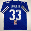 Autographed/Signed Tony Dorsett Dallas Retro Blue Football Jersey JSA COA by Hall of Fame Sports Memorabilia