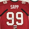 Autographed/Signed Warren Sapp Tampa Bay Red Football Jersey JSA COA by Hall of Fame Sports Memorabilia
