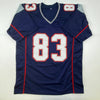 Autographed/Signed Wes Welker New England Blue Football Jersey Beckett BAS COA by Hall of Fame Sports Memorabilia