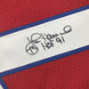 Autographed/Signed John Hannah HOF 91 New England Red Football Jersey JSA COA by Hall of Fame Sports Memorabilia