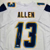 Autographed/Signed Keenan Allen Los Angeles LA White Football Jersey Beckett BAS COA by Hall of Fame Sports Memorabilia