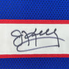 Framed Autographed/Signed Jim Kelly 35x39 Buffalo Blue Football Jersey JSA COA by Hall of Fame Sports Memorabilia