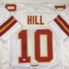 Autographed/Signed Tyreek Hill Kansas City White Football Jersey JSA COA by Hall of Fame Sports Memorabilia