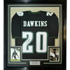 Framed Autographed/Signed Brian Dawkins 35x39 Philadelphia Black Football Jersey JSA COA by Hall of Fame Sports Memorabilia