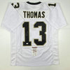 Autographed/Signed Michael Thomas New Orleans White Football Jersey JSA COA by Hall of Fame Sports Memorabilia