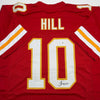 Autographed/Signed Tyreek Hill Kansas City Red Football Jersey Beckett BAS COA by Hall of Fame Sports Memorabilia