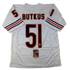 Autographed/Signed Dick Butkus Chicago White Football Jersey JSA COA by Hall of Fame Sports Memorabilia
