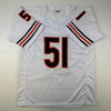 Autographed/Signed Dick Butkus Chicago White Football Jersey JSA COA by Hall of Fame Sports Memorabilia