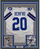 Framed Autographed/Signed Mel Renfro HOF 96 35x39 Dallas White Football Jersey JSA COA by Hall of Fame Sports Memorabilia