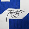 Autographed/Signed Tiki Barber New York Blue Football Jersey Beckett BAS COA by Hall of Fame Sports Memorabilia