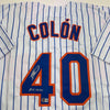 Autographed/Signed Bartolo Colon Inscribed Big Sexy New York Pinstripe Baseball Jersey Beckett BAS COA