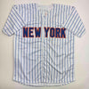 Autographed/Signed Bartolo Colon Inscribed Big Sexy New York Pinstripe Baseball Jersey Beckett BAS COA