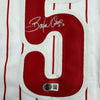 Autographed/Signed Bobby Abreu Philadelphia Pinstripe Baseball Jersey Beckett BAS COA