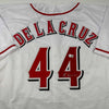 Autographed/Signed Elly De La Cruz Cincinnati White Baseball Jersey Beckett BAS COA