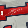 Autographed/Signed Ronald Acuna Jr. Atlanta Grey Baseball Jersey JSA COA