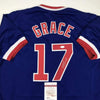 Autographed/Signed Mark Grace Chicago Blue Baseball Jersey JSA COA by Hall of Fame Sports Memorabilia