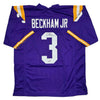 Autographed/Signed Odell Beckham Jr. LSU Purple College Football Jersey Beckett BAS COA by Hall of Fame Sports Memorabilia