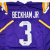 Autographed/Signed Odell Beckham Jr. LSU Purple College Football Jersey Beckett BAS COA by Hall of Fame Sports Memorabilia