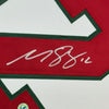 Framed Autographed/Signed Matt Boldy 35x39 Minnesota White Hockey Jersey Beckett BAS COA
