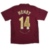 Autographed/Signed Thierry Henry Arsenal Red Soccer Jersey Beckett BAS COA
