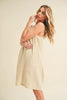 Embroidered Trim Gauze Square Neck Mini Cami Dress For Women – Feminine, Elegant & Stylish with Delicate Details by Stevvex