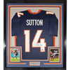 Framed Autographed/Signed Courtland Sutton 35x39 Denver Blue Football Jersey JSA COA by Hall of Fame Sports Memorabilia