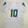Autographed/Signed Justin Herbert 2020 ROY Los Angeles San Diego White Football Jersey Beckett BAS COA