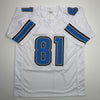 Autographed/Signed Calvin Johnson Detroit White Football Jersey JSA COA #2