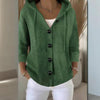 Women’s Button-Down Hoodie Cardigan Sweater Coat by FitiqueFit