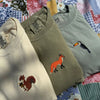 Squirrel Embroidered T-Shirt by EnjoyMyDesign LLC