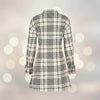 Elegant Plaid Shirt Dress — Ruched Waist A-Line Mini with Long Sleeves by FitiqueFit